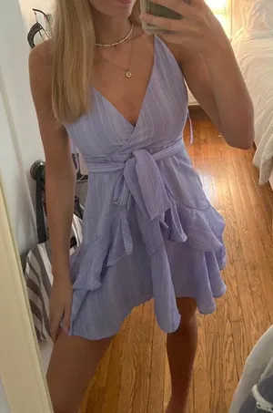 Selfie Leslie Lavender Ruffle Dress thumbnail 2
