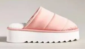Anthropologie‎ Maeve puffy platform slippers mules peach white women’s size 8-9 thumbnail 1