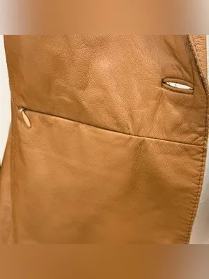 Vintage Kenneth Cole Leather Jacket Blazer Small Camel Brown Y2K Minimal Chic thumbnail 10