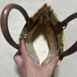 Vintage Dooney & Bourke Coated Graffiti Tote Purse Y2K Handbag Leather Straps thumbnail 6