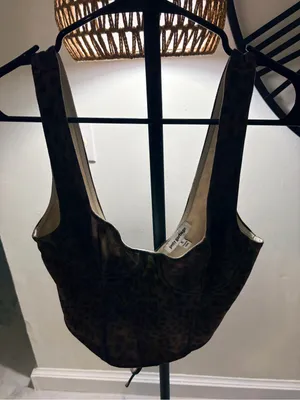 PrettyGarbage Leopard Print Bustier Top thumbnail 1