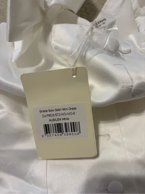 Peppermayo White Bow-Shoulder Button Mini Dress thumbnail 4