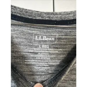LL Bean Pullover Top Womens Large Gray Space Dye Long Sleeve Tunic 511671 thumbnail 3