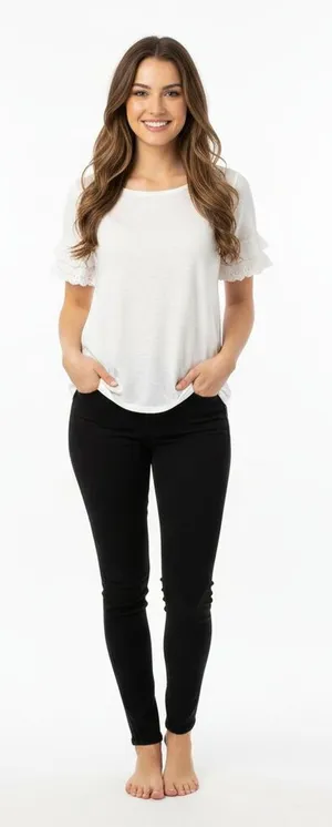 Medium white ruffle sleeves boho top thumbnail 1