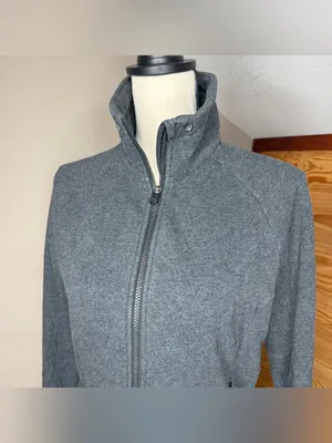 Lululemon &Go Take Off Fleece Jacket Heathered Black Gray 6 W4I61S Activewear thumbnail 3