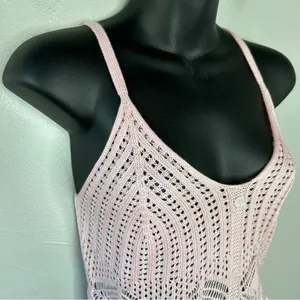 CRAVE FAME Crochet Fringe Crop Top Womens Size Large Boho Kawaii Pastel Festival thumbnail 3