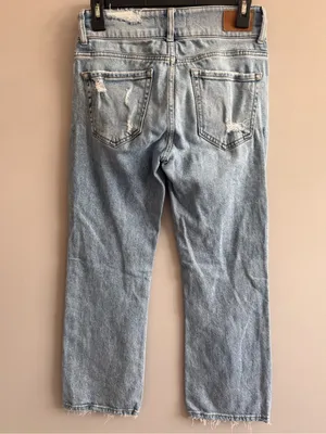 BKE Payton Jeans 25x27 Mid Rise Cropped Flare Distressed Light Wash Denim thumbnail 3