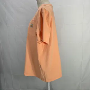 Carhartt Loose Fit Light Orange Peach Workwear Crew neck Pocket Tee Size… thumbnail 5