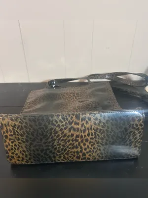 Chateau Leopard Print Patent Tote in Brown and Black thumbnail 5