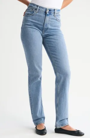 Abercrombie Ultra High Rise 90s Straight Jeans Color Medium thumbnail 1