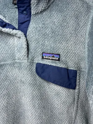 Patagonia Re Tool Snap T Pullover Blue Fleece Polartec Pockets Outdoors Sz Large thumbnail 5