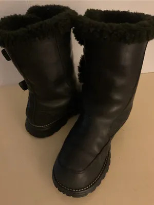 Ugg women black leather waterproof biker moto boots US 7 thumbnail 10