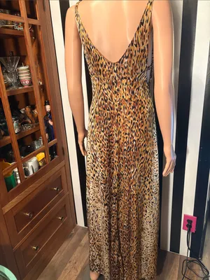 70s Vintage Leopard Print Slip Maxi Dress Sexy Nightgown Dress Size Small 2/4 thumbnail 6