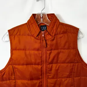 GAP Medium Puffer Vest‎ VTG Y2K Burnt Orange Quilted Full Zip Fall Boho 1700 thumbnail 4