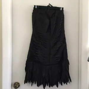 • WHBM • Strapless satin fringe flapper dress size 4 thumbnail 3