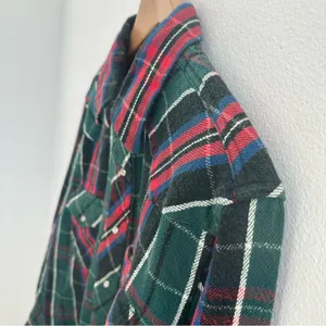Wrangler green plaid flannel shirt thumbnail 5