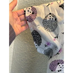 Purple floral hedgehog scrub top vintage L/XL hospital nurse medical thumbnail 5