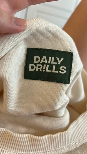 Daily Drills Cream Cropped Reversible Crewneck thumbnail 6