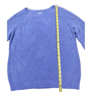 L.L. Bean Grey Cotton Ribbed Knit Pullover Sweater Size XL Fisherman Style thumbnail 7