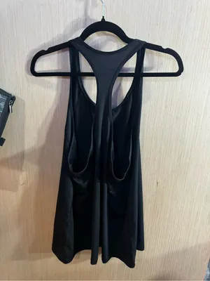 Women’s Nike Black Racerback Dri-FIT Tank with White Swoosh Size XL thumbnail 3