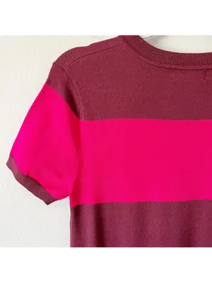 Hatch The Eliza Short Sleeve Maternity Midi Dress Striped Pink Size 2/M thumbnail 6