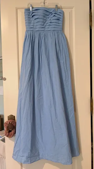 Peppermayo Full-Length Strapless Light Blue Maxi Dress Size 0 thumbnail 1