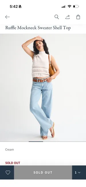 Abercrombie Mockneck Sweater Tank thumbnail 3