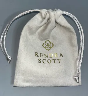 Kendra Scott Silver Gray Velvet Drawstring Jewelry Bag OneSize Neutral Versatile thumbnail 1