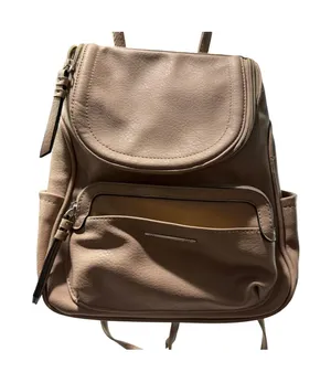 Tignanello Tan Faux Leather Convertible Backpack Purse Silver Tone Hardware thumbnail 1