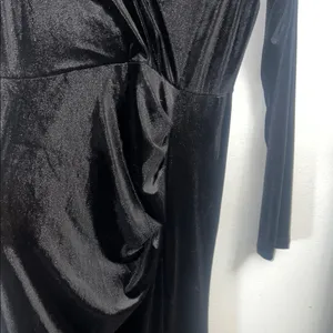 Elegant Velvet/ Deep V-neck, long sleeve, side slit, long length empire waist XL thumbnail 6