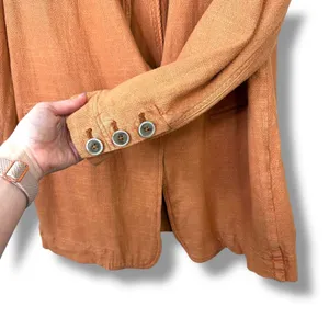 Free People NWOT We The Free Brown Button Linen Cotton Blend Heavy Blazer Jacket thumbnail 7