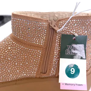 Wild Fable Rhinestone Platform Ankle Boots Tan Crystal‎ Memory Foam Womens 9 NEW thumbnail 8