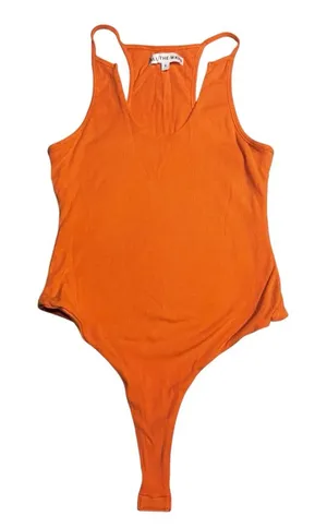 All The Ways Leotard Bodysuit Highneck Cut Out Coral Small thumbnail 1