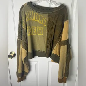 Free People Stateside Vintage Oversized Pullover in Vermont Green M thumbnail 3