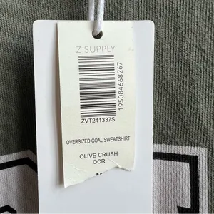 Z Supply NWT Olive Green 'GOALS' Oversized Crewneck Sweatshirt Size Medium thumbnail 6