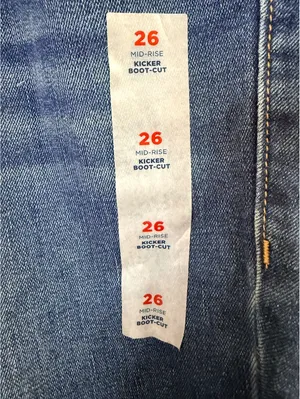 Old Navy Women’s Jeans Size 26 Kicker Boot Cut Mid Rise Stretch Blue Denim NWT thumbnail 3