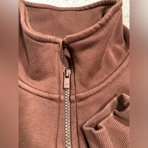 Fabletics Brown Half-Zip Sweatshirt XXL/1X thumbnail 3