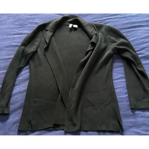 Collection by Cherie Dori Black Open Front Cardigan Sweater Notched Lapel Size S thumbnail 3