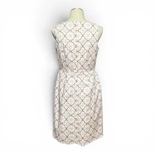 Boden Cotton Talia Trellis Sleeveless Sheath Dress Ivory Lavender 6L thumbnail 4