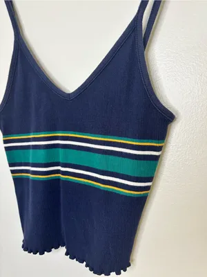 PacSun PS Basics Y2K Striped Ribbed Cropped Cami Tank Top S thumbnail 4