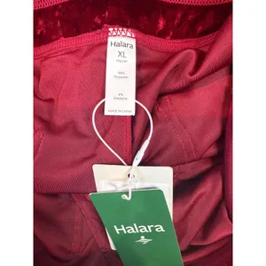 Halara NWT High Waisted Button Straight Leg Casual Pants Velvet Burgundy Size XL thumbnail 5