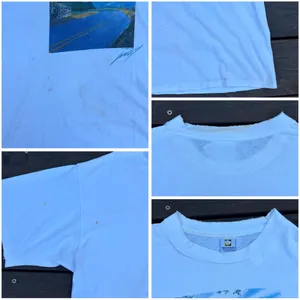Gildan White Vintage 90s Jeff Leedy Scenic Cotton T-Shirt w/ a Great Fade Graphic Tee thumbnail 8