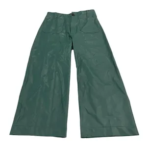 Maeve The Collette Faux Leather Green Wide Leg Cropped Pants Size 30 thumbnail 2