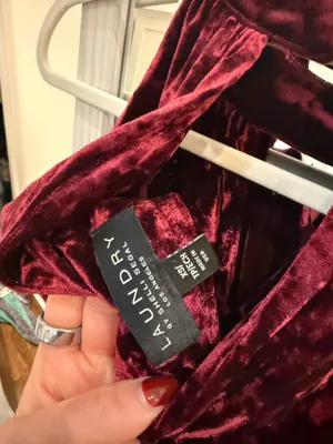 Laundry by Design Crushed red velvet mini dress thumbnail 4