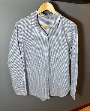 Ladies Large Old Navy Blue Check Blouse - never worn thumbnail 1