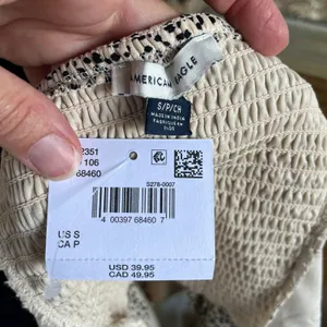 American Eagle Women's Long Sleeve Animal Print Crop Top Size S. NEW! thumbnail 5