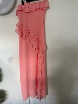 House of CB SARINA Apricot Ruffle Maxi Dress Size small thumbnail 8