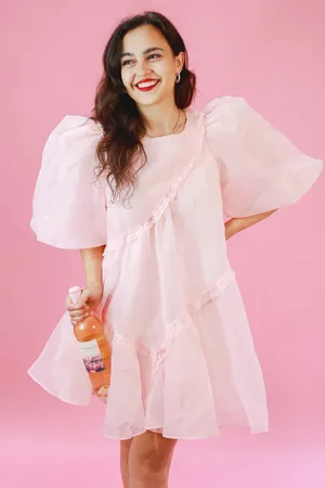 Mable Organza Puff Sleeve Babydoll Dress Light Pink thumbnail 1
