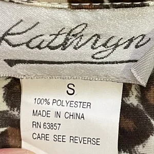 NWT Vintage Y2K Kathryn Leopard Camisole Top Tan Black Ivory Wet Pink Trim Small thumbnail 10