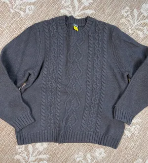 Cabela's Charcoal Cable-Knit Crewneck Sweater thumbnail 1